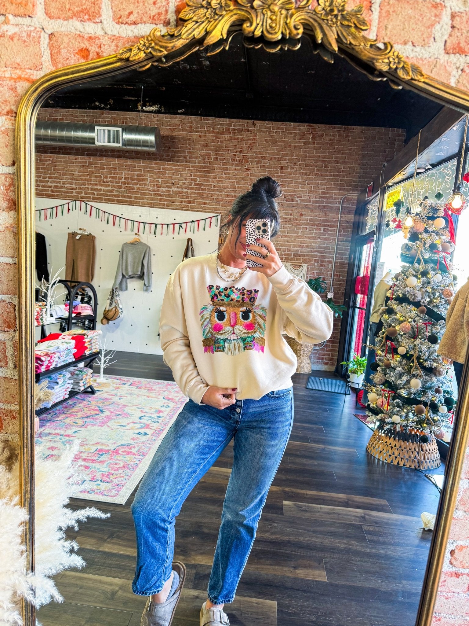 Faux French Knot Nutcracker Sweatshirt - Southern Chic Tees & Boutique