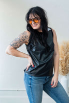 Faux Leather Tank - Southern Chic Tees & Boutique