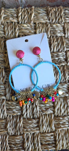 Fiesta Drop Hoop Earrings - Southern Chic Tees & Boutique