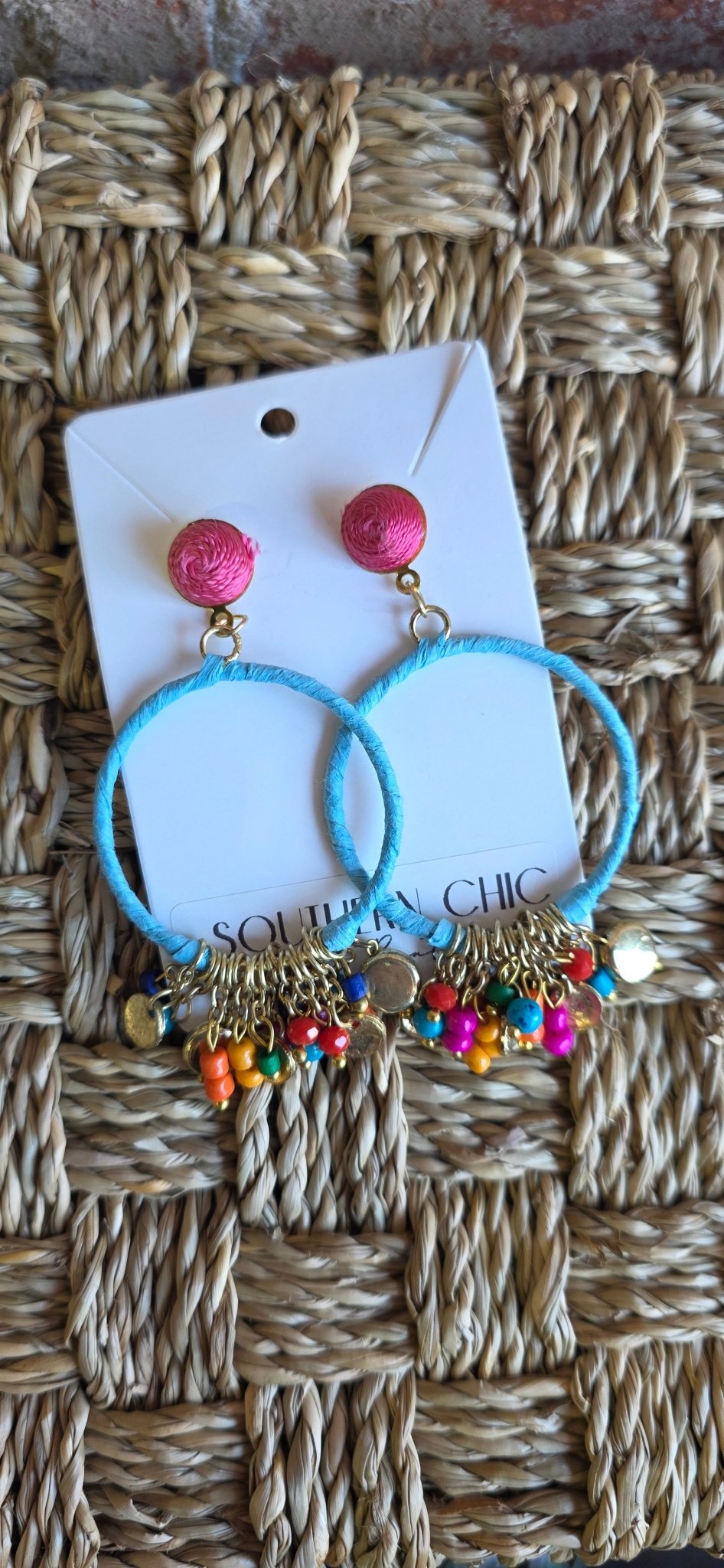 Fiesta Drop Hoop Earrings - Southern Chic Tees & Boutique