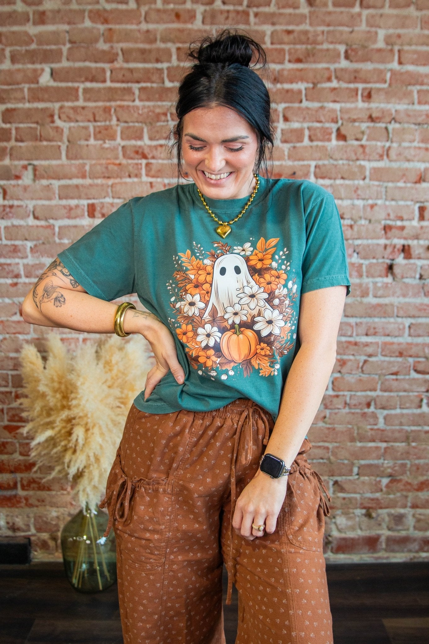 Floral Ghost Graphic Tee - Southern Chic Tees & Boutique