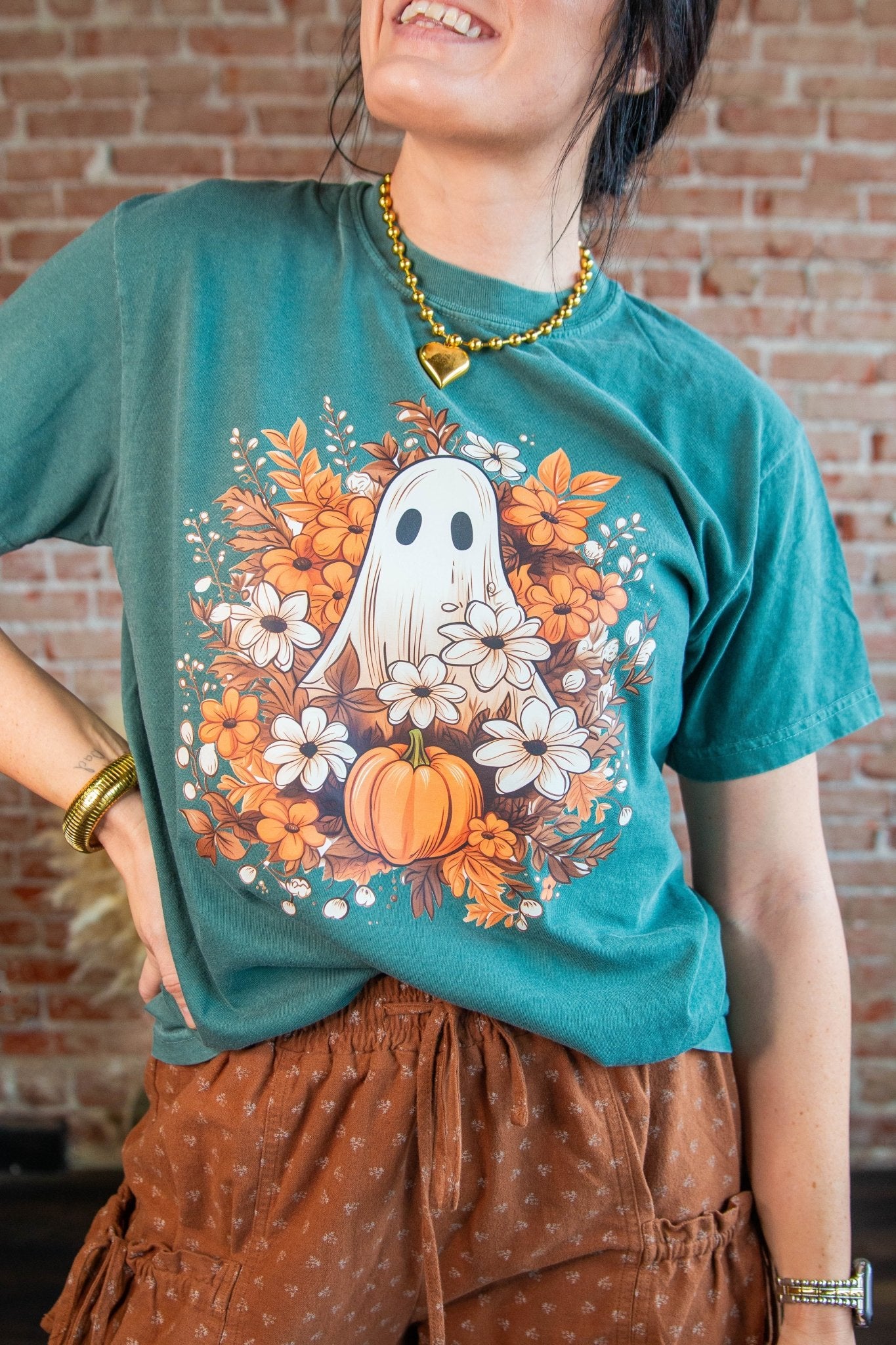 Floral Ghost Graphic Tee - Southern Chic Tees & Boutique