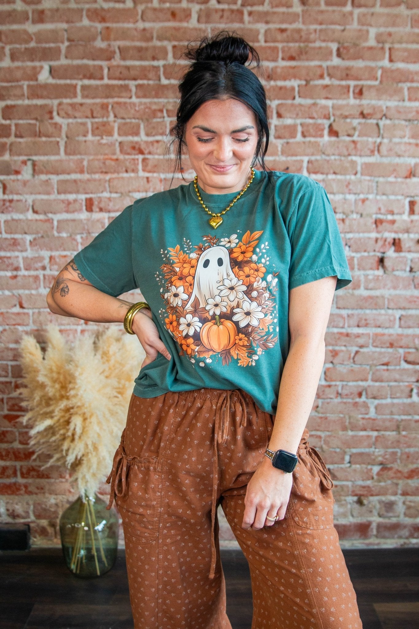 Floral Ghost Graphic Tee - Southern Chic Tees & Boutique