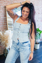 Floral Lace Trim Denim Top - Southern Chic Tees & Boutique