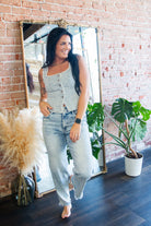 Floral Lace Trim Denim Top - Southern Chic Tees & Boutique