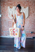 Floral Patchwork Wide Leg Bib Overalls - Southern Chic Tees & Boutique