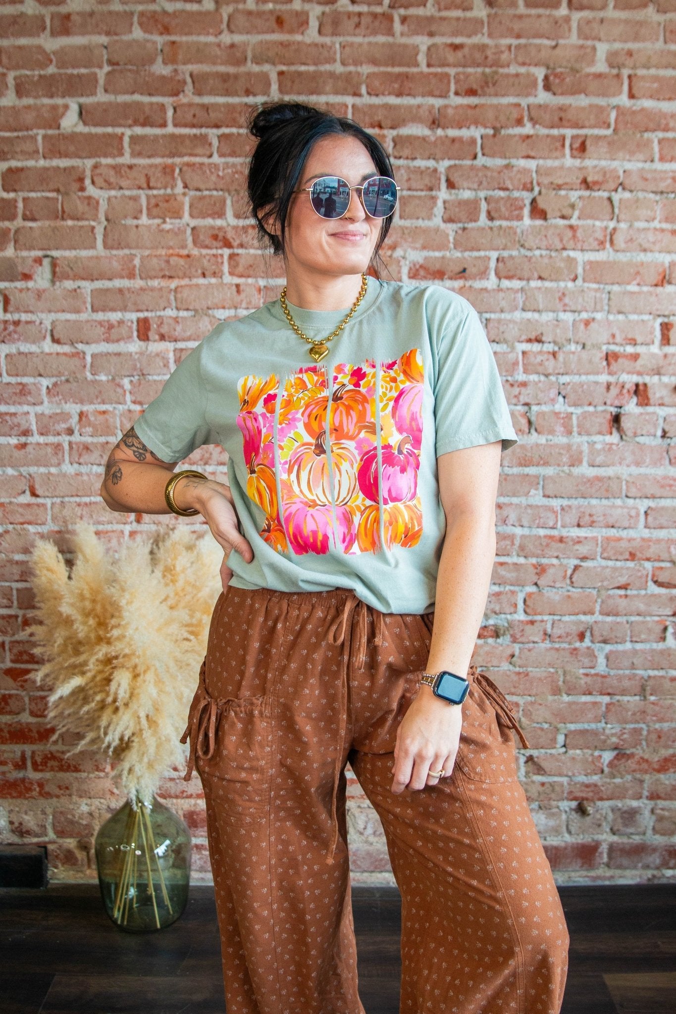 Floral Pumpkin Graphic Tee - Southern Chic Tees & Boutique
