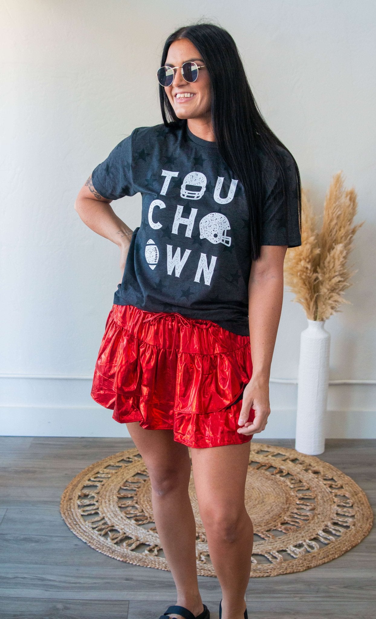 Foiled Game Day Skort - Red - Southern Chic Tees & Boutique