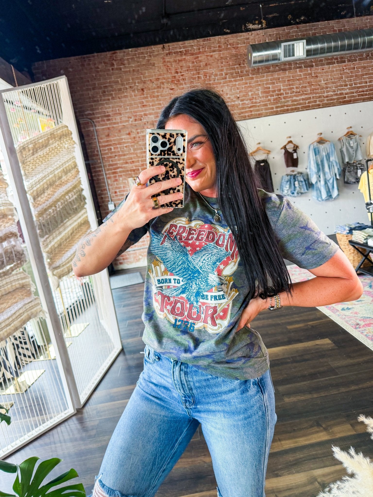 Freedom Tour 1776 Patriotic Camo Graphic Tee - Southern Chic Tees & Boutique