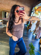 French Roast Vintage Bloom Seamless Square Neck Top - Southern Chic Tees & Boutique