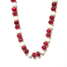 Game Day Marble Beaded Statement Necklace Waterproof: Burgundy & White - Southern Chic Tees & Boutique