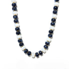 Game Day Marble Beaded Statement Necklace Waterproof: Navy & White - Southern Chic Tees & Boutique