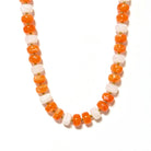 Game Day Marble Beaded Statement Necklace Waterproof: Orange & White - Southern Chic Tees & Boutique