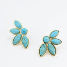 Half Turquoise Flower Studs - Southern Chic Tees & Boutique