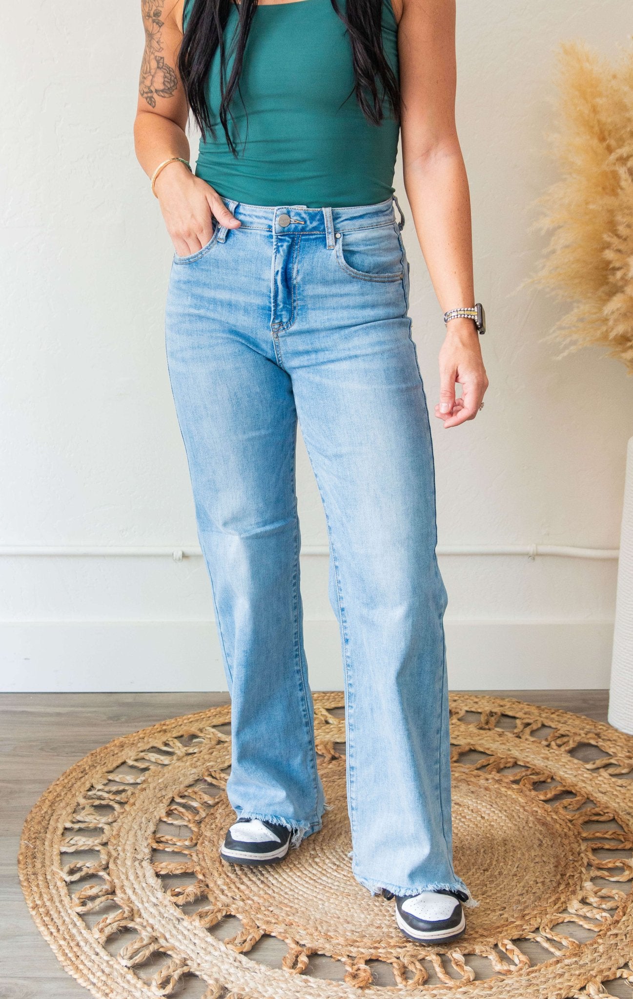Hazel High Rise Wide Leg Risen Jean - Southern Chic Tees & Boutique