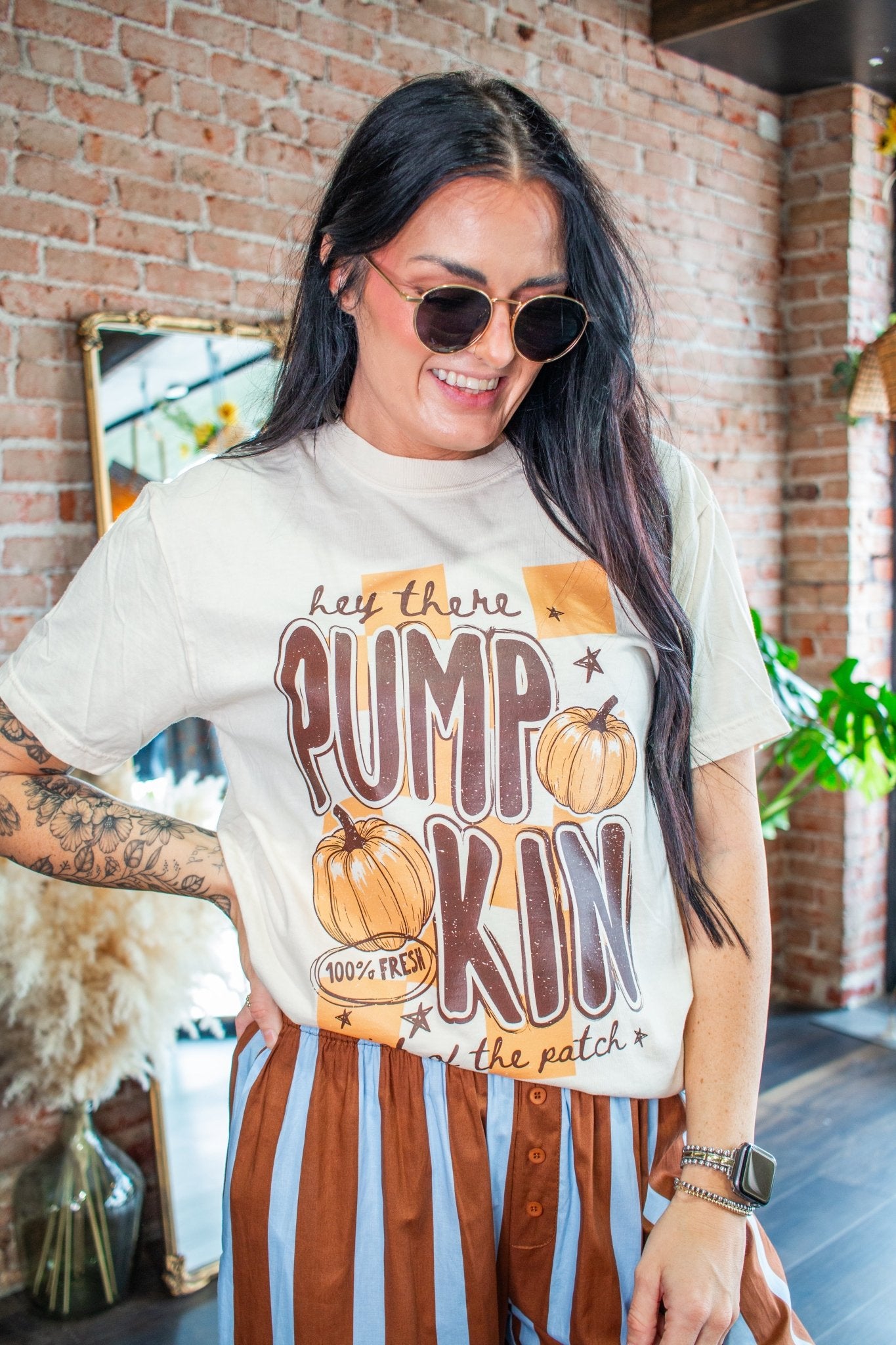 Hey There Pumpkin Retro Graphic Tee - Southern Chic Tees & Boutique
