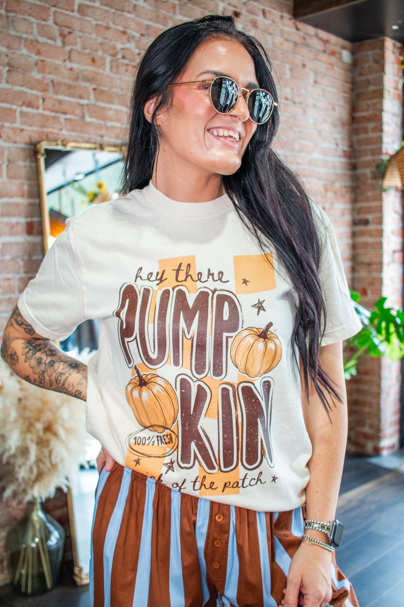 Hey There Pumpkin Retro Graphic Tee - Southern Chic Tees & Boutique