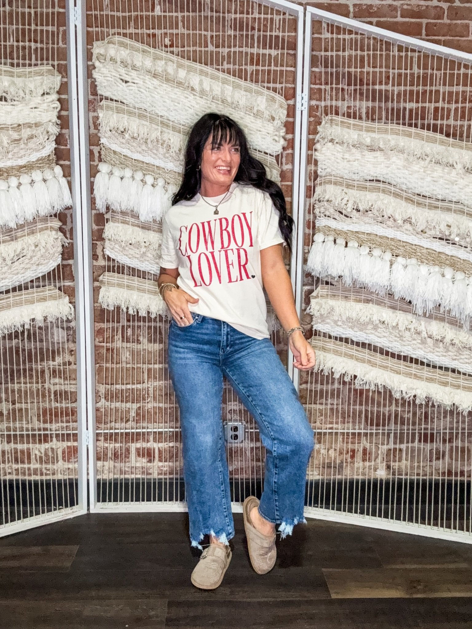 High Rise Slim Wide Leg Jeans W/ Destroyed Hem - Southern Chic Tees & Boutique