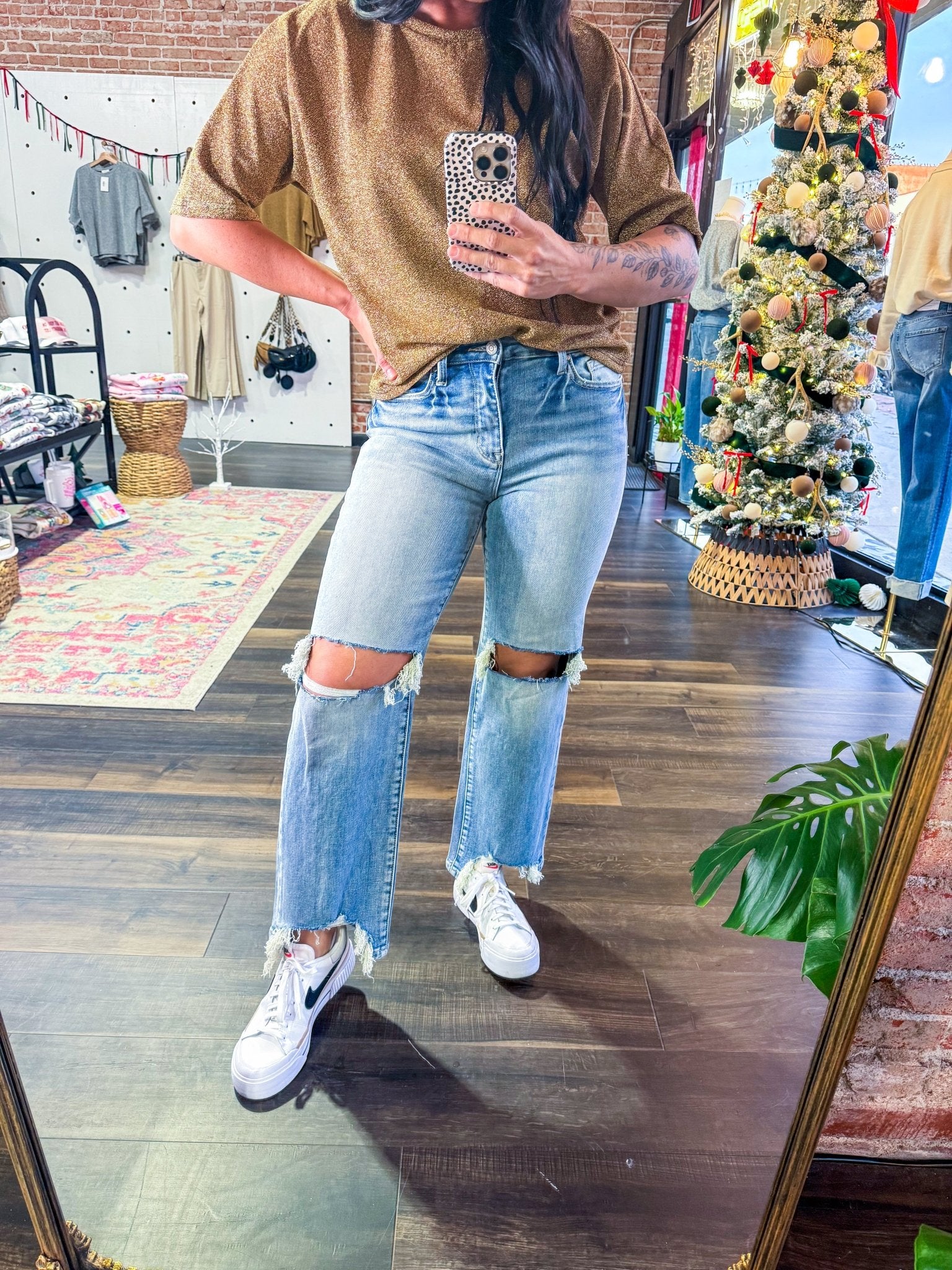 High Rise Stretch Slim Wide Leg Jean - Southern Chic Tees & Boutique