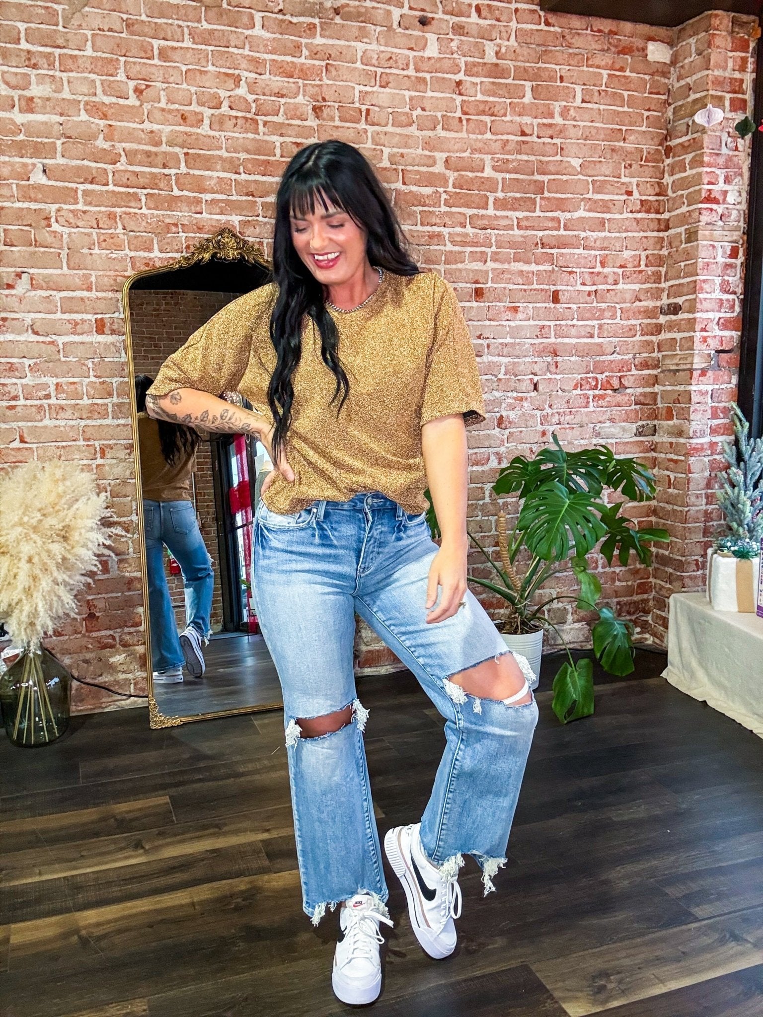 High Rise Stretch Slim Wide Leg Jean - Southern Chic Tees & Boutique