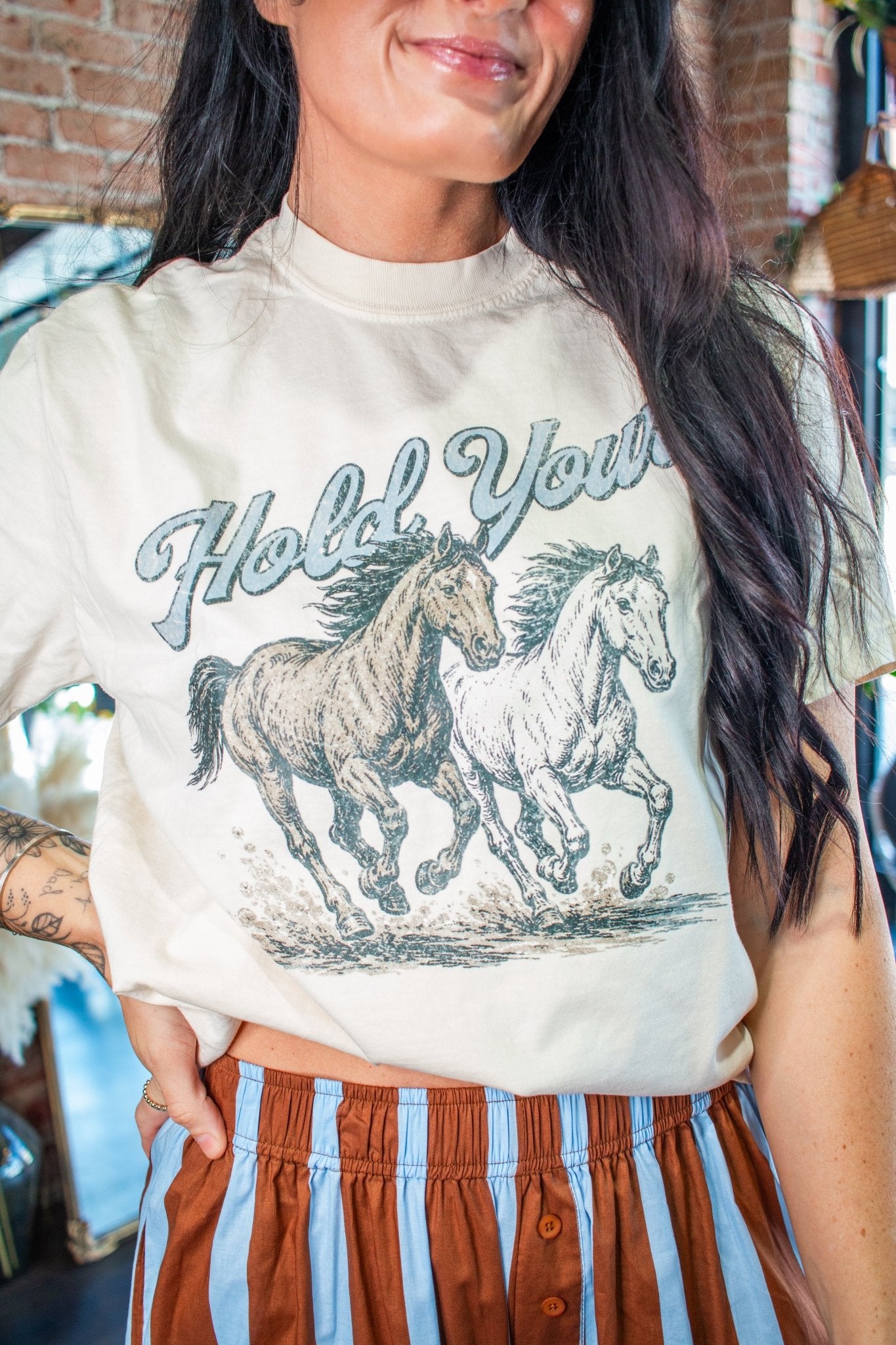 Hold Your Horse Graphic Tee - Southern Chic Tees & Boutique