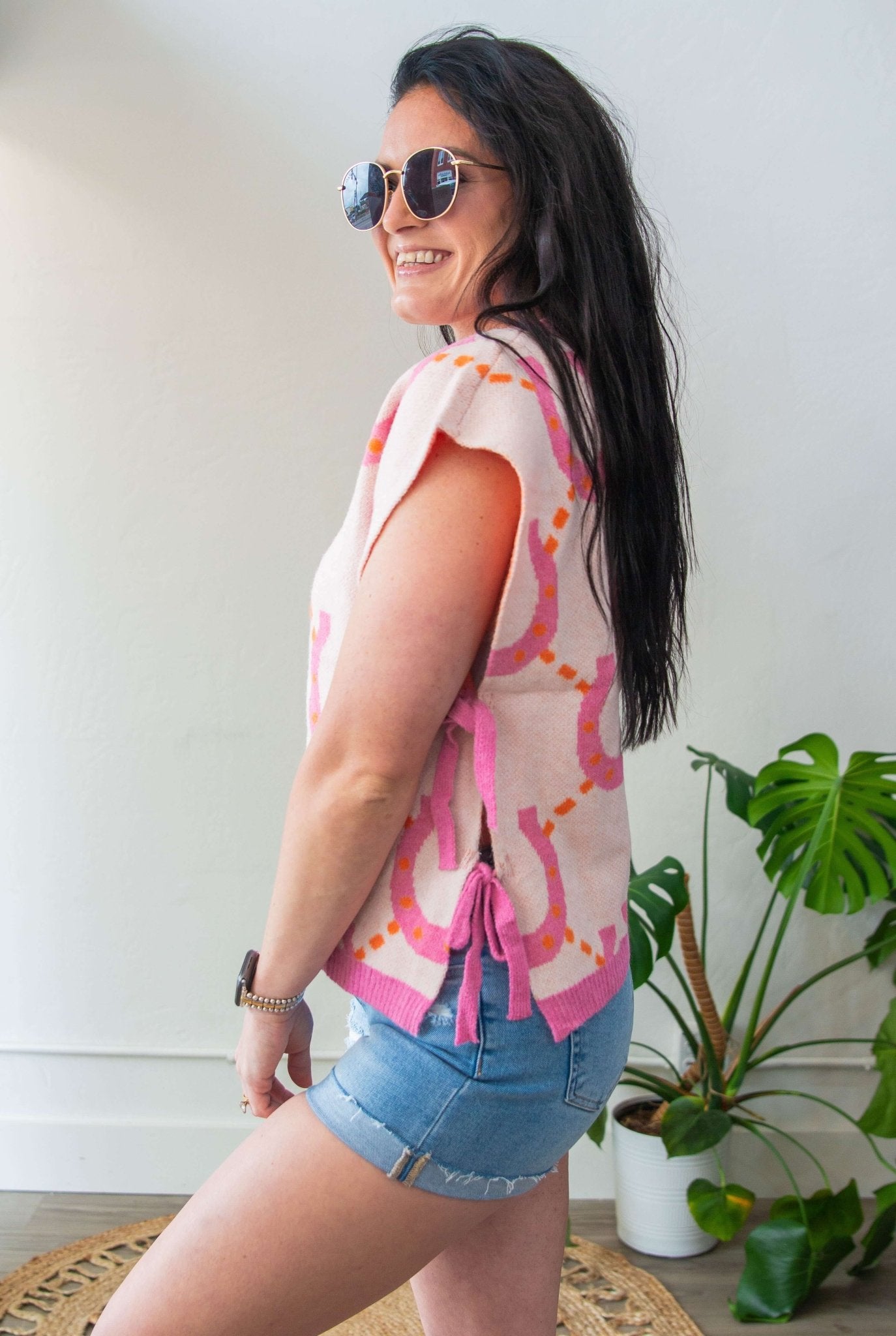 Horseshoe Side Bow Sweater Vest - Southern Chic Tees & Boutique