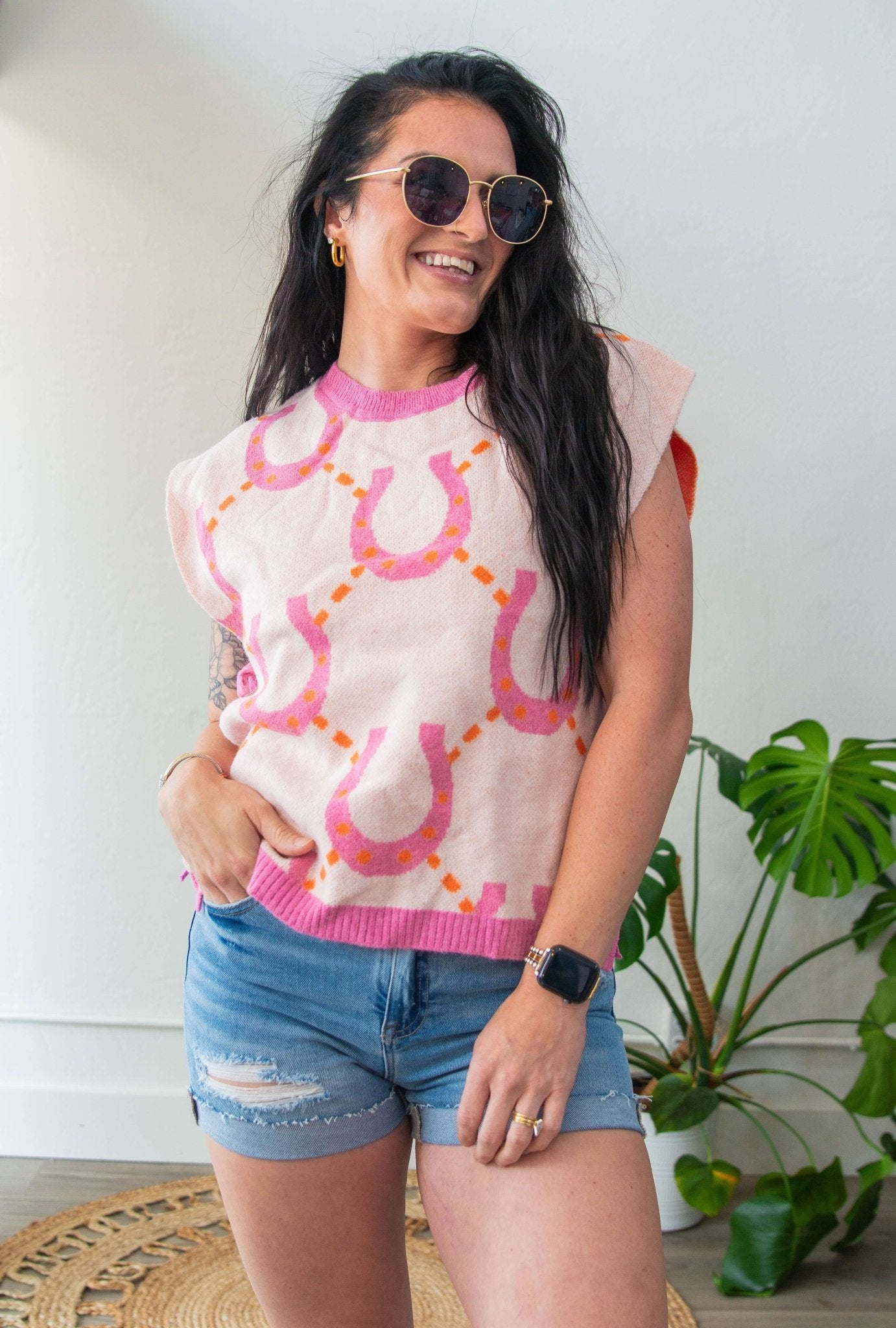 Horseshoe Side Bow Sweater Vest - Southern Chic Tees & Boutique