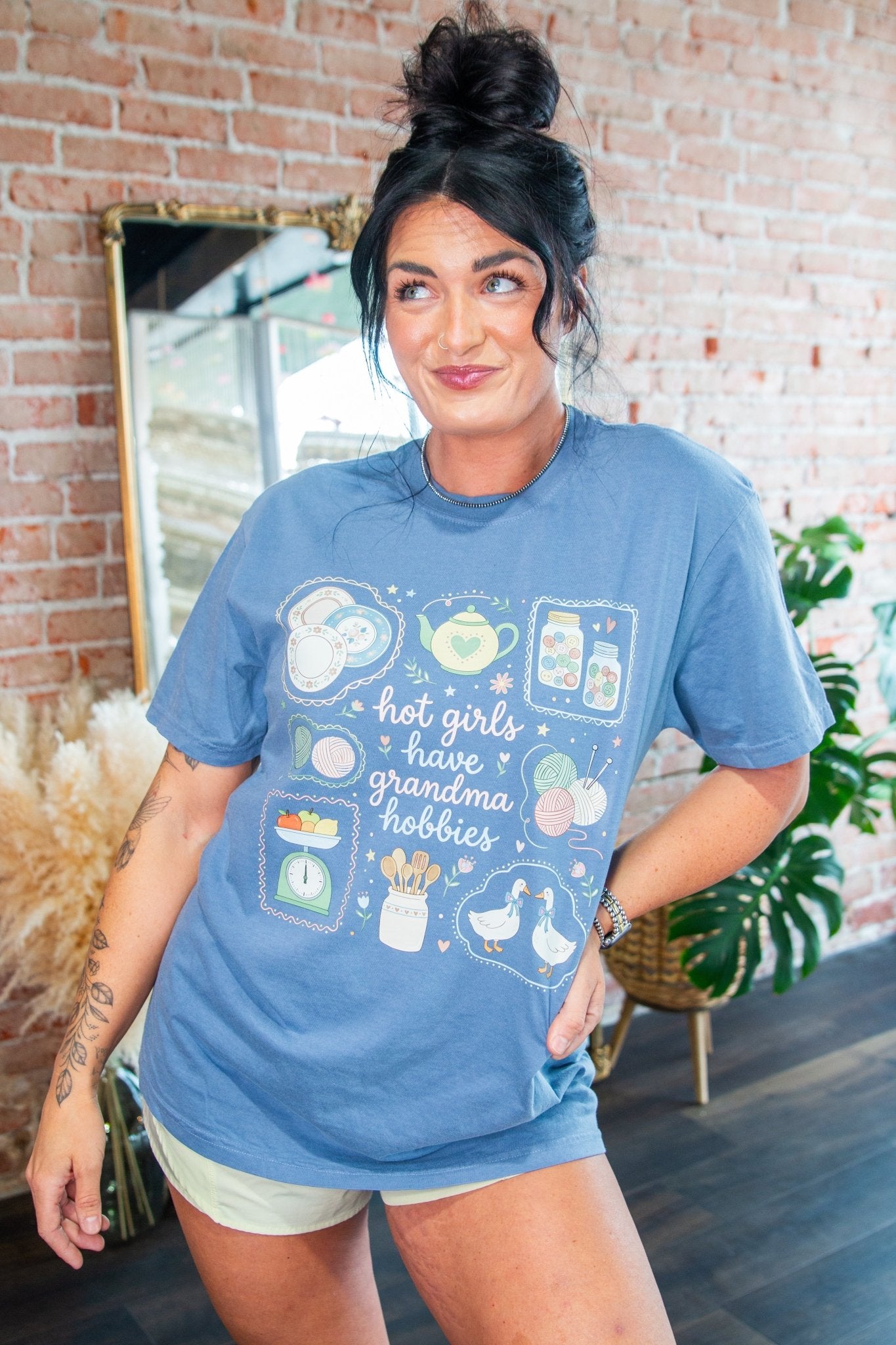 Hot Girls Have Grandma Hobbies Comfort Colors Tee | Cozy Aesthetic Graphic Shirt - Southern Chic Tees & Boutique