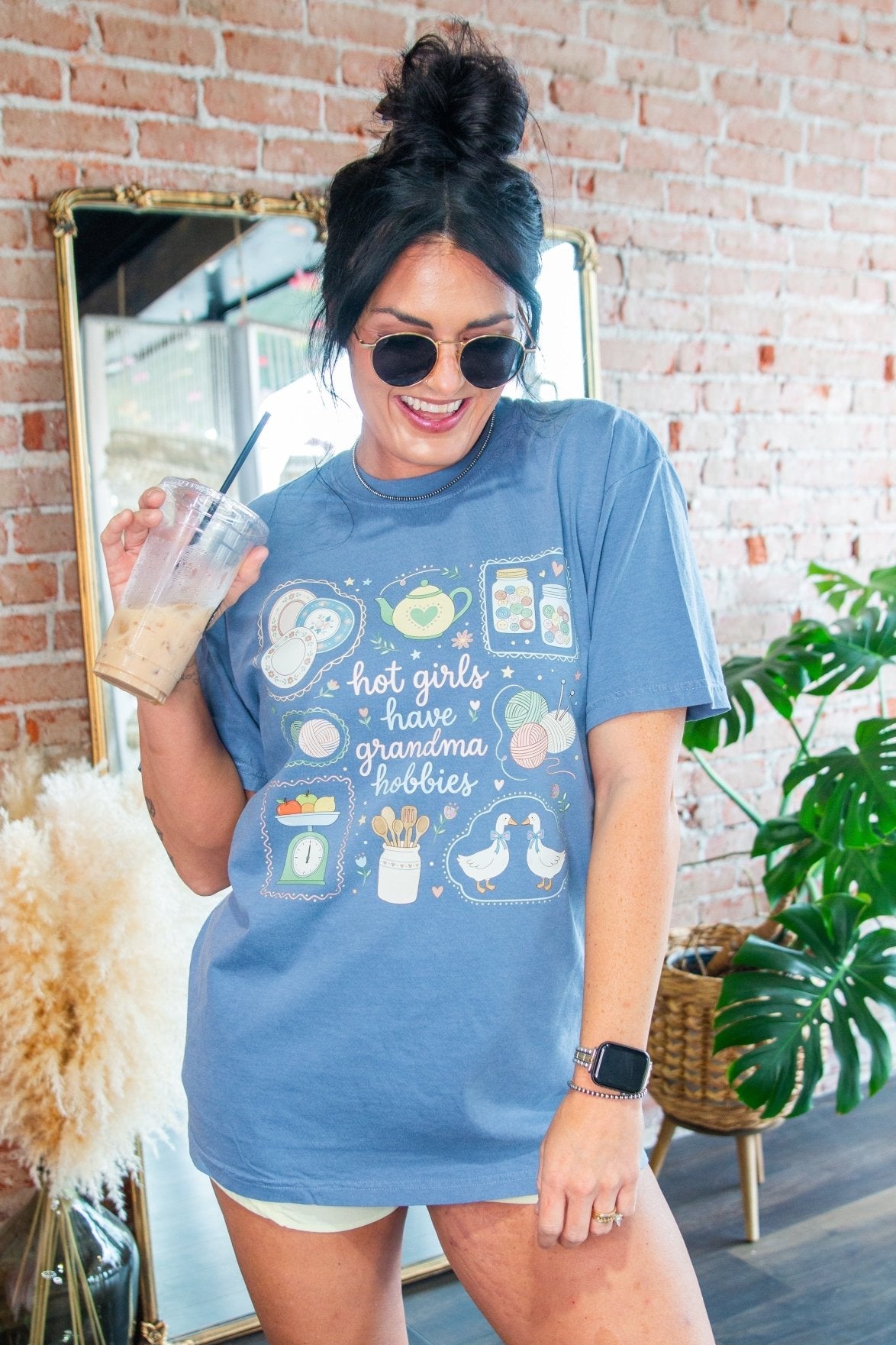 Hot Girls Have Grandma Hobbies Comfort Colors Tee | Cozy Aesthetic Graphic Shirt - Southern Chic Tees & Boutique