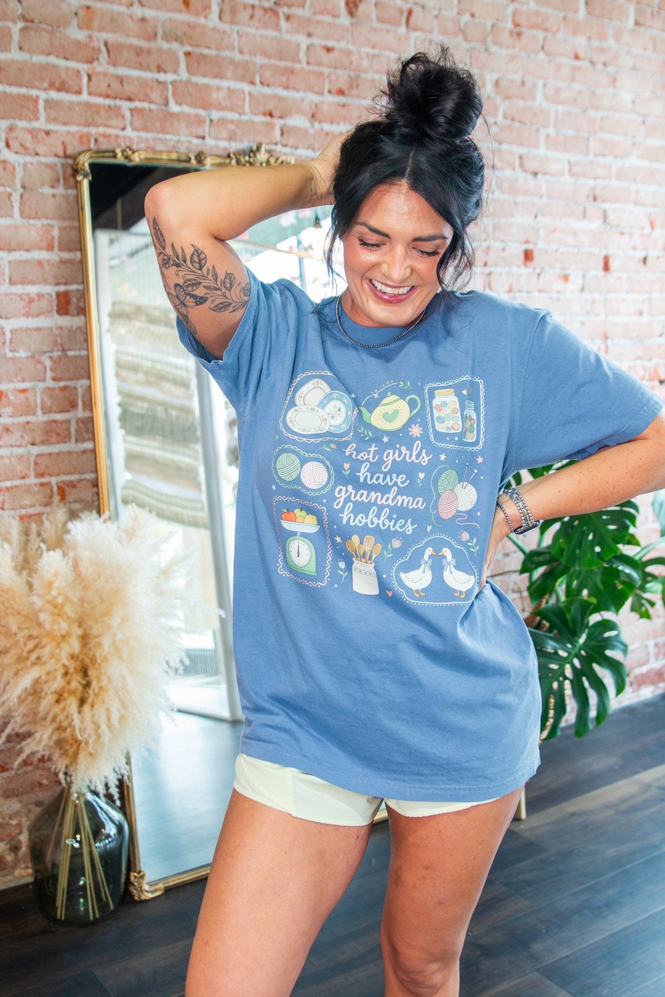 Hot Girls Have Grandma Hobbies Comfort Colors Tee | Cozy Aesthetic Graphic Shirt - Southern Chic Tees & Boutique