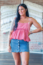 Iconic Scallop Hem Button - Front Denim Mini Skirt - Southern Chic Tees & Boutique
