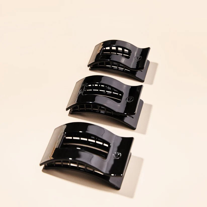 Jet Black Teleties Rectangle Flat Clip - Southern Chic Tees & Boutique