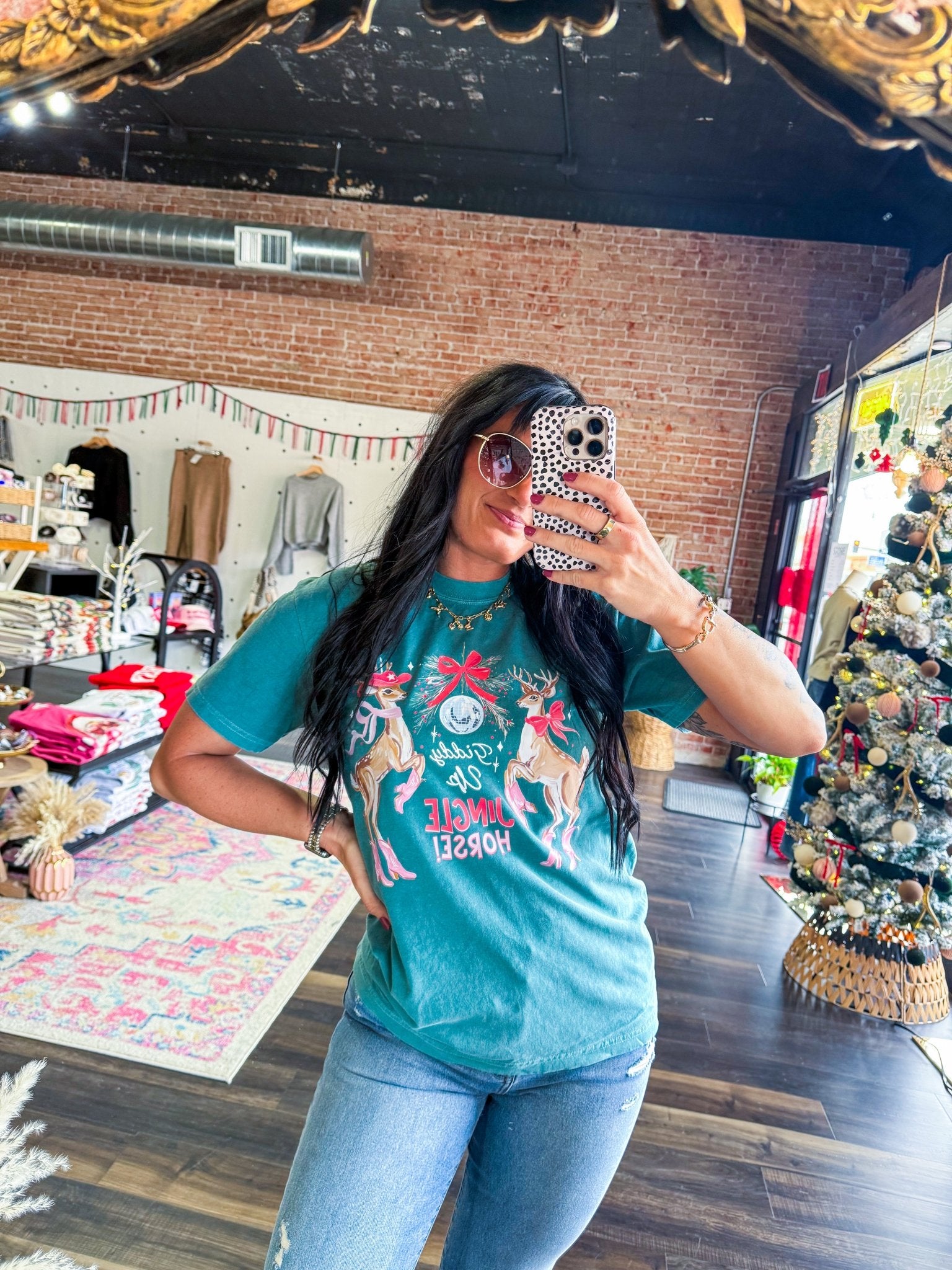 Jingle Horse Christmas Graphic Tee - Southern Chic Tees & Boutique