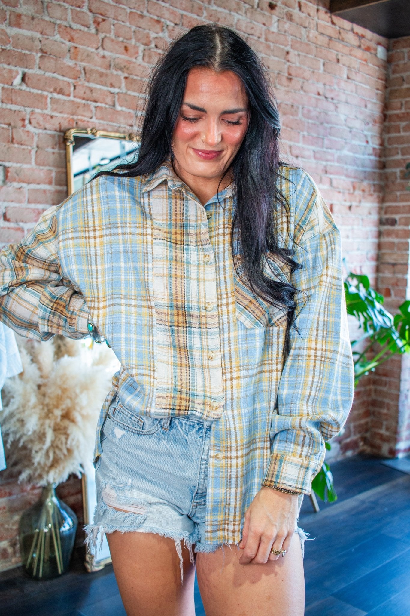 Kambrie Relaxed Patchwork Plaid Flannel Shirt - Southern Chic Tees & Boutique