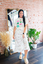 Lace Trim Floral Silk Maxi Skirt - Southern Chic Tees & Boutique