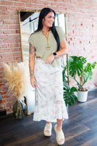 Lace Trim Floral Silk Maxi Skirt - Southern Chic Tees & Boutique