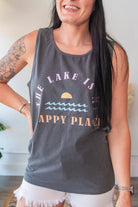 Lake Happy Place Graphic Tank - Southern Chic Tees & Boutique