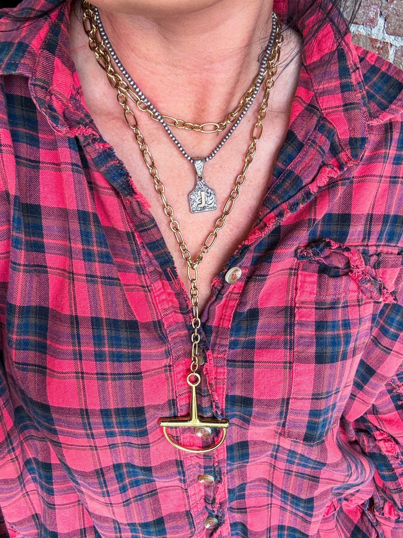 Large Horse Bit Necklace - Southern Chic Tees & Boutique