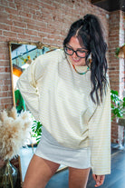 Lemon Oversized Striped Long Sleeve Knit Top - Southern Chic Tees & Boutique
