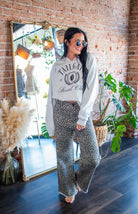 Leopard Print High Rise Flare Jeans - Southern Chic Tees & Boutique