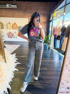 Leopard Print High Rise Flare Jeans - Southern Chic Tees & Boutique