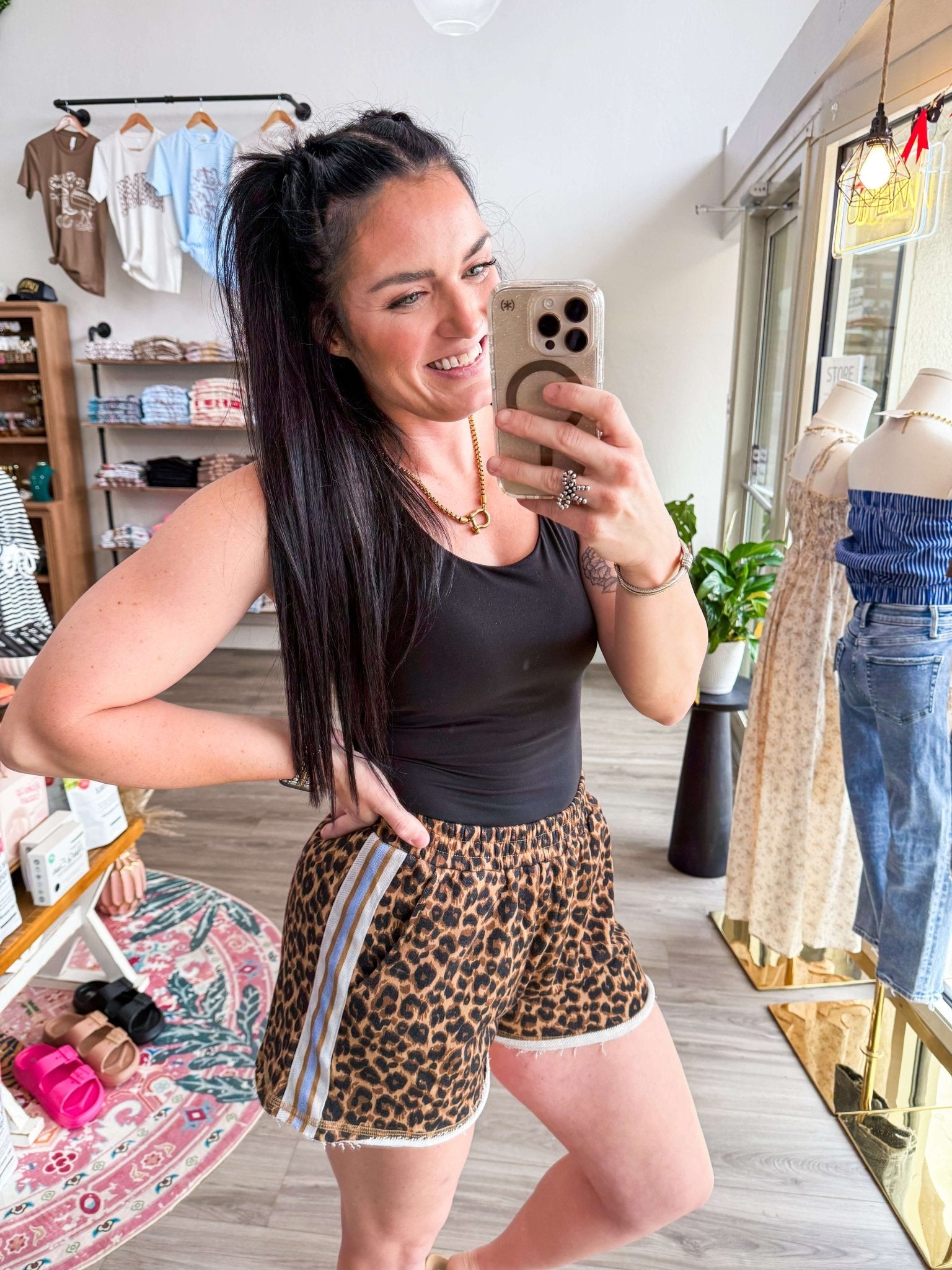Leopard Terry Shorts - Southern Chic Tees & Boutique