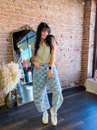 Lightweight Split Neck Sleeveless Sweater | Light Olive - Southern Chic Tees & Boutique