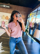 Lightweight Split Neck Sleeveless Sweater | Mauve - Southern Chic Tees & Boutique