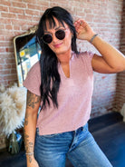 Lightweight Split Neck Sleeveless Sweater | Mauve - Southern Chic Tees & Boutique