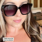 Linny - Women's Oversized Horn Frame Sunglasses: Black - Southern Chic Tees & Boutique