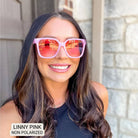 Linny - Women's Oversized Horn Frame Sunglasses: Pink - Southern Chic Tees & Boutique