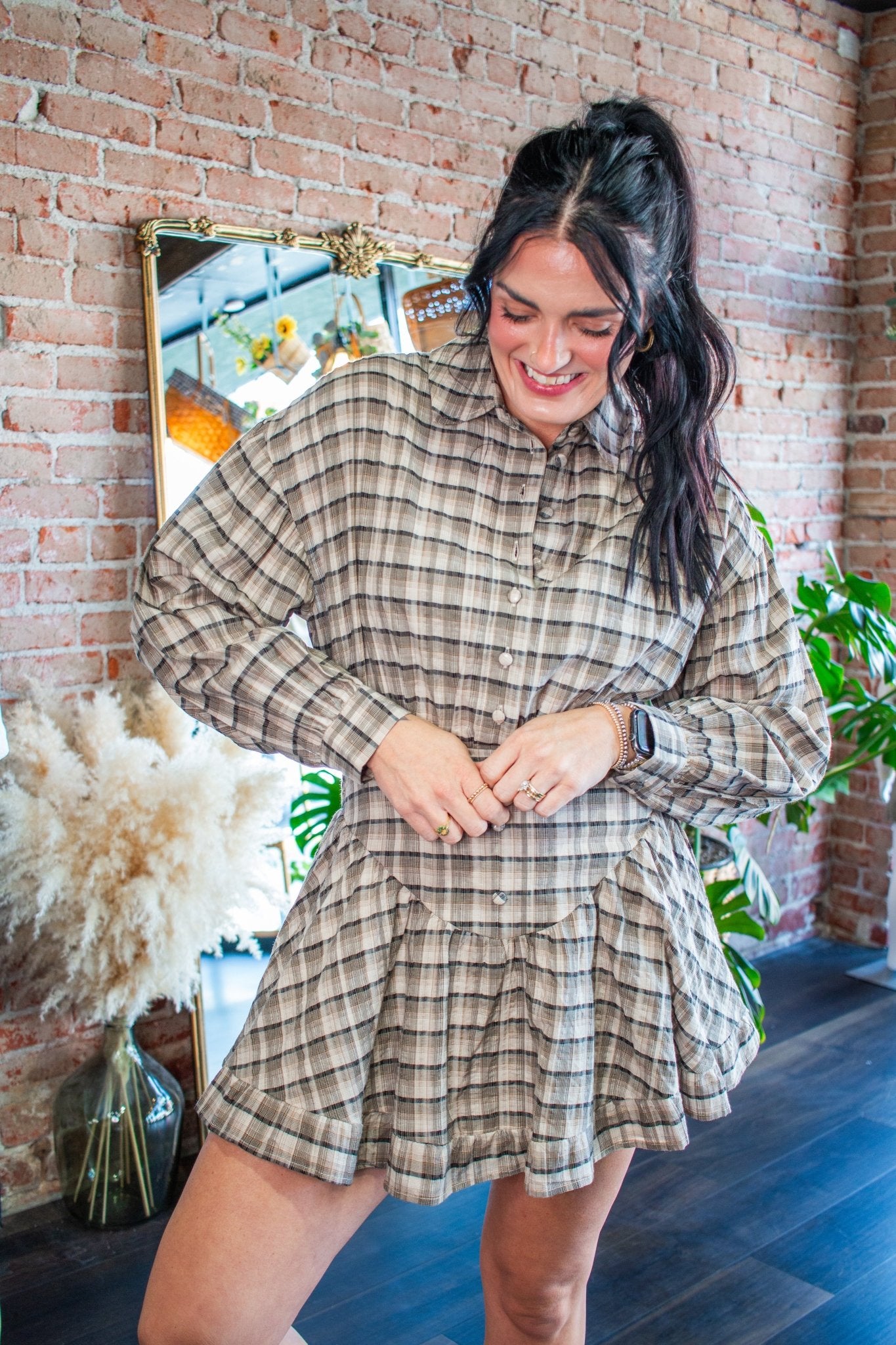Mad for Plaid: Basque Waist Collared Mini Dress - Southern Chic Tees & Boutique
