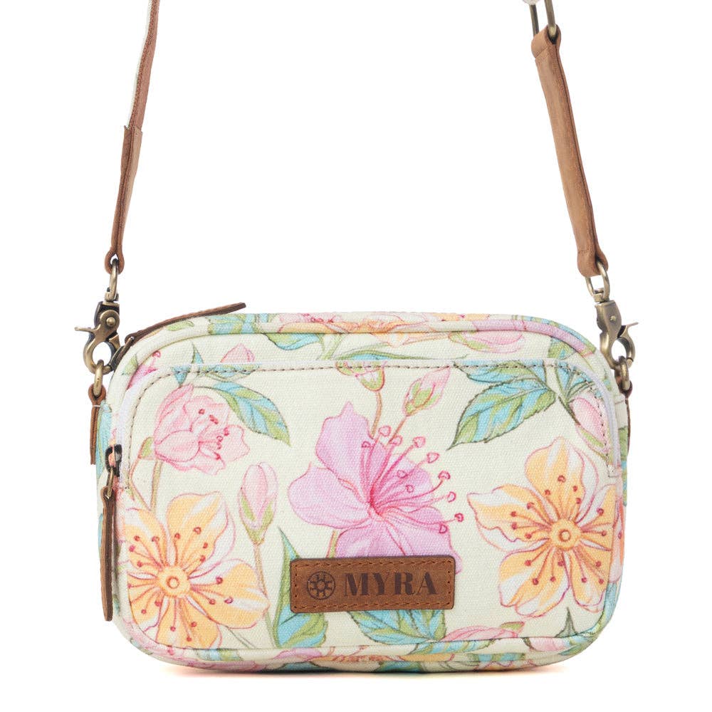 Meadow Song Cotton & Leather Crossbody Bag in Lemon Blossom: Lemon Blossom - Southern Chic Tees & Boutique