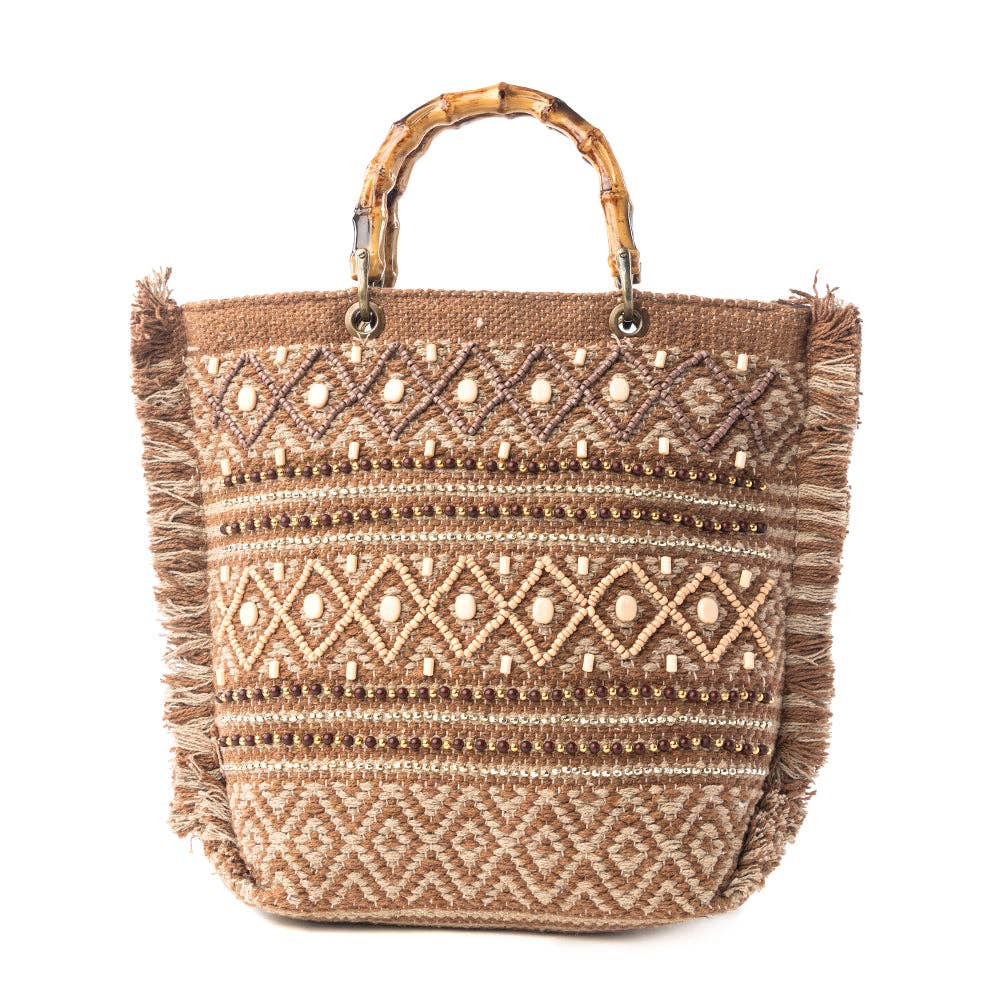 Mesa Pioneer Hand Embroidered Tote Bag | Amber Grain - Southern Chic Tees & Boutique